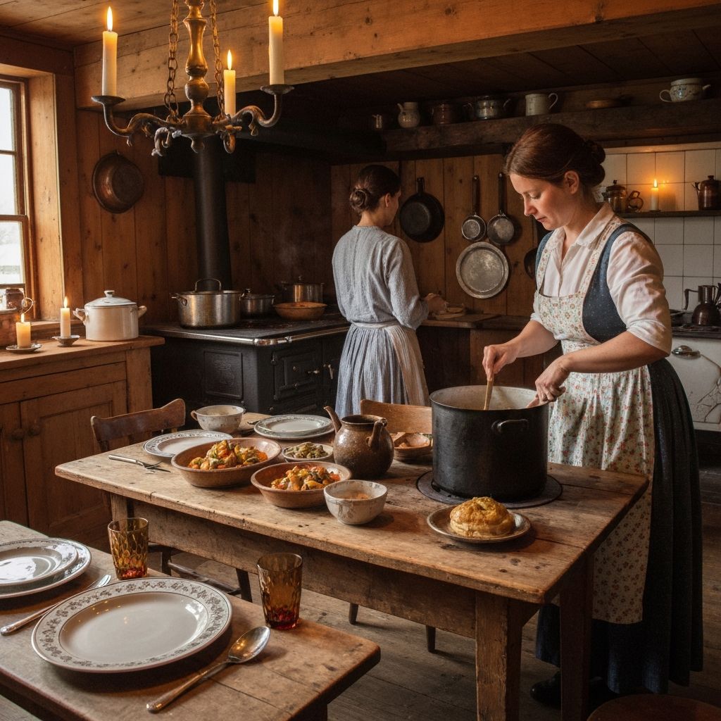 Historical perspective on meal preparation and serving